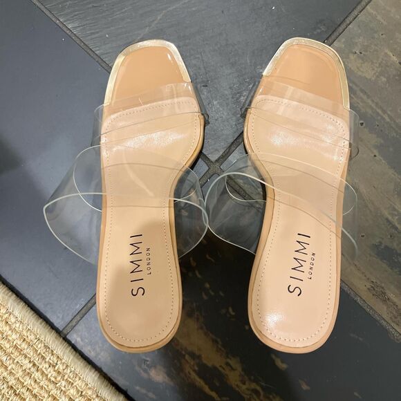 Simmi London Clear nude block PVC heels - Picture 4 of 6